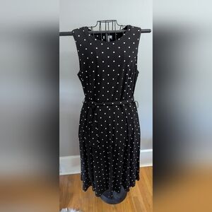 Charter Club Black and White Sheath Midi Dress Sleeveless Crew Neck